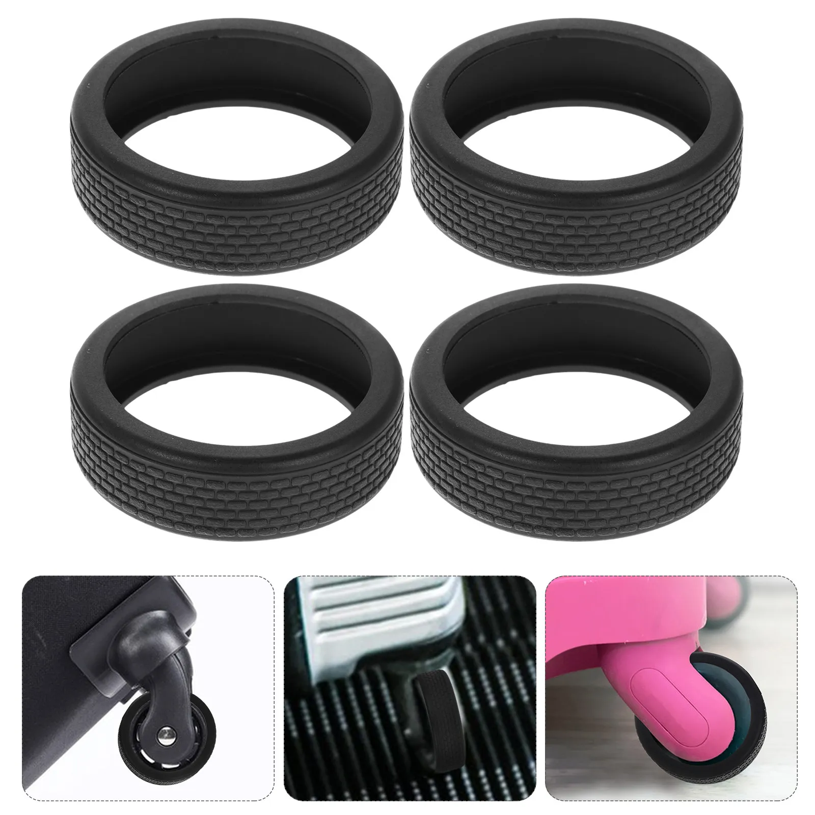 

14Pcs Silicone Luggage Wheel Covers Protective Sleeve Noise Reduction Shock Absorption Suitcase Wheel Protector Travel