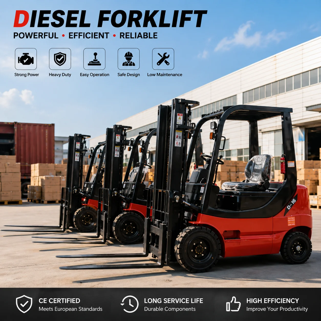 Electric Forklift Warehouse Truck 1T 1.5T Battery Powered Forklift 3m Lift Height Industrial Electric Forklift CE