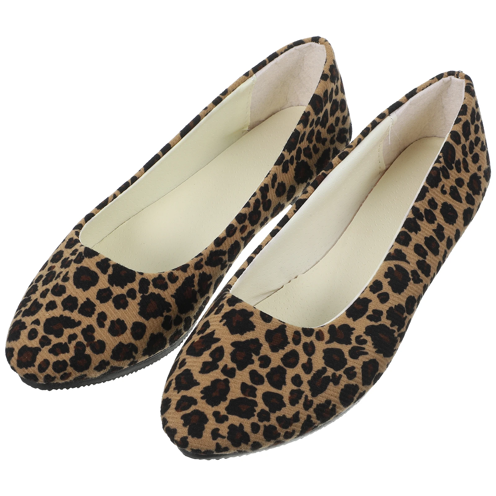

Leopard Print Flat for Women Comfortable Casual Dress Flats Non-Slip Lightweight Elegant Eye-Catching Design Suitable Wedding