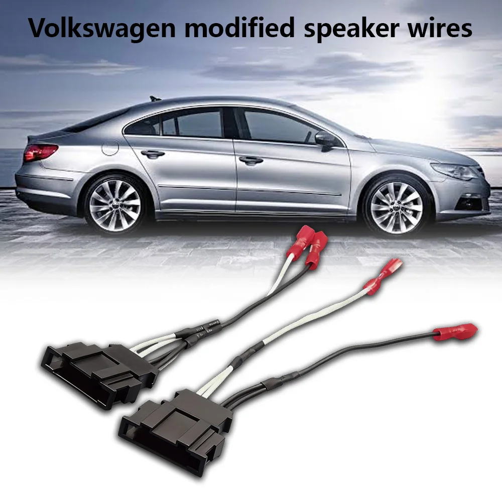 4PCs Door Speaker Wiring Harness Adapter Replacement for VW Beetle Golf Passat