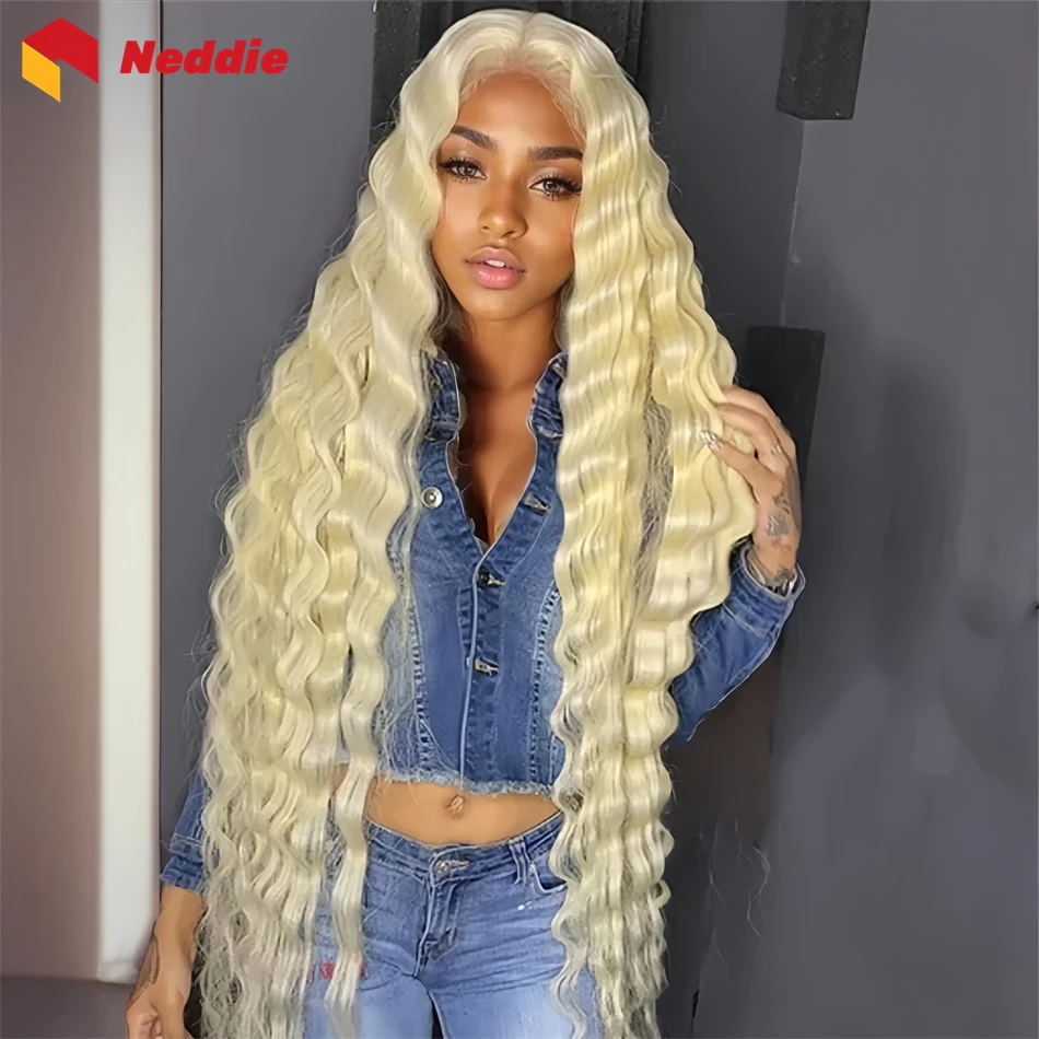 

200 Density 30 Inch Curly Blonde 613 Hd Lace Frontal Wig 13x6 Lace Front Brazilian 100% Human Hair Cheap Wigs on Clearance Sale