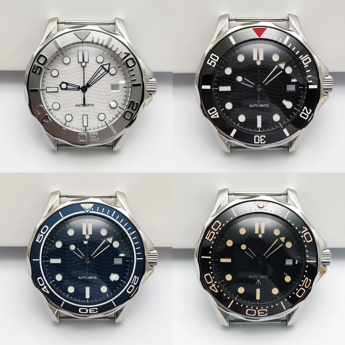 

41 мм серебристый корпус nh35 из нержавеющей стали, водонепроницаемый для NH35 NH36, автоматический механизм Seamaster 300, корпус 31 мм, циферблат