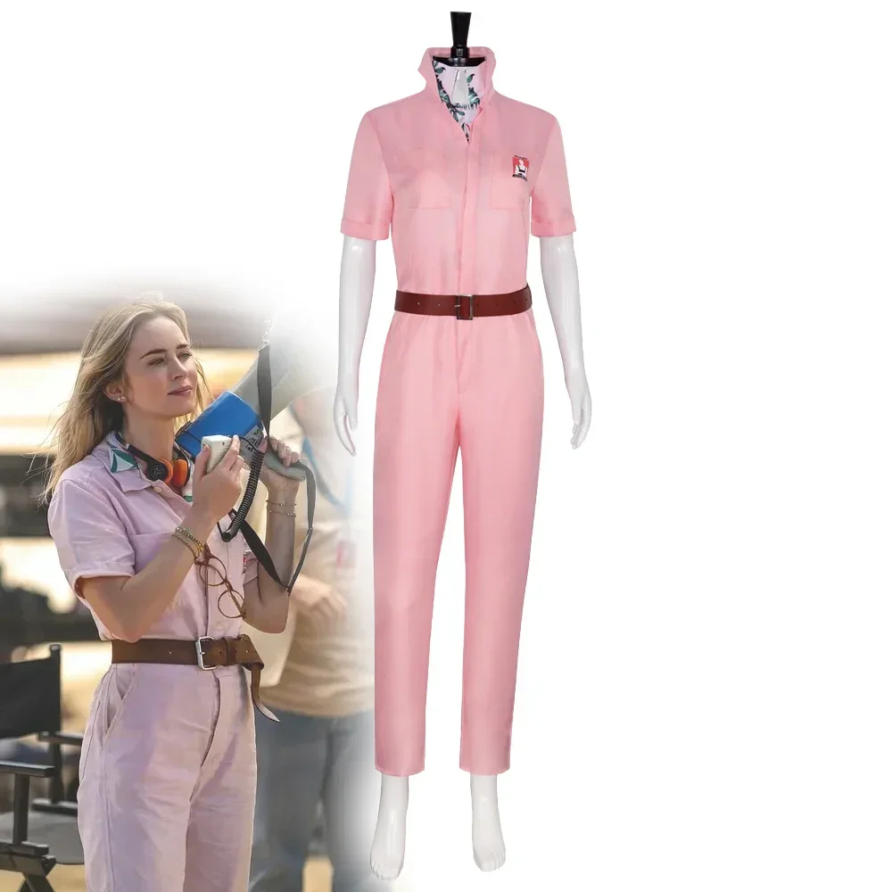 

New Movie The Fall Guy Emily Blunt‌ Cosplay Costume Adult Women Jumpsuits Uniform Belt Coat Full Set Accessories Suit Outfits