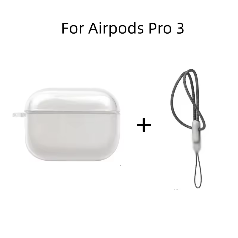 Clear Soft TPU Earphone Case for Airpods 4 3 2 1 Pro Pro2 Pro 3 Shockproof with Lanyard Strap for Airpods 4 Charging Case Cover - Image 11