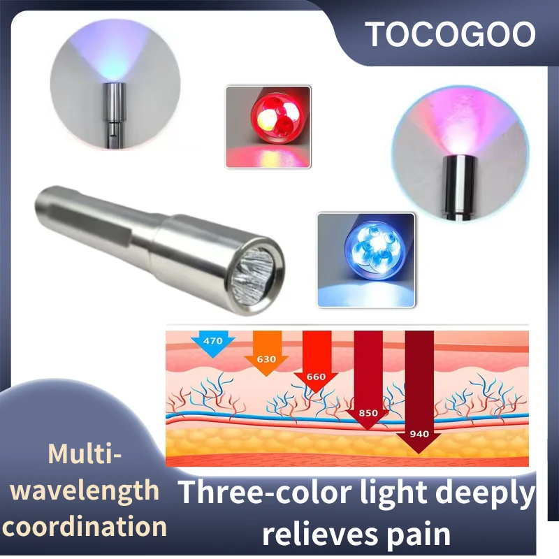 

A new type of blue light, infrared light and red light device, 5 wavelengths to treat arthritis and pain relief in the body