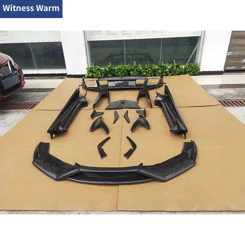 Carbon fiber Front bumper lip splitter Side skirts apron Rear diffuser Rear wing spoiler For Lamborghini Huracan LP610 LP580