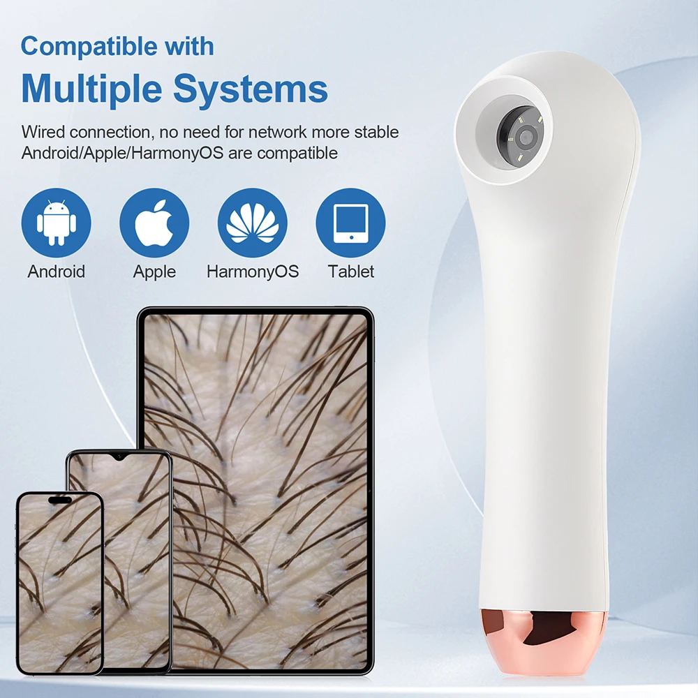 500 ワット HD スキンアナライザー毛包検出器頭皮テスター分析顕微鏡 100 万ピクセル診断スキンケアツール