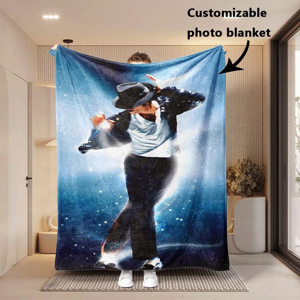 Personalized Custom Flannel Blanket Customized Photo Custom Idol Blanket Soft For Beds Sofas Camping Gift Blanket For Family
