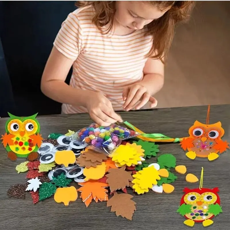 6 PCS Garland Kit Holiday Party Supplies Festive Decoration Nonwoven Owl Pendant Atmosphere Animal Patch Felt Fabric Small