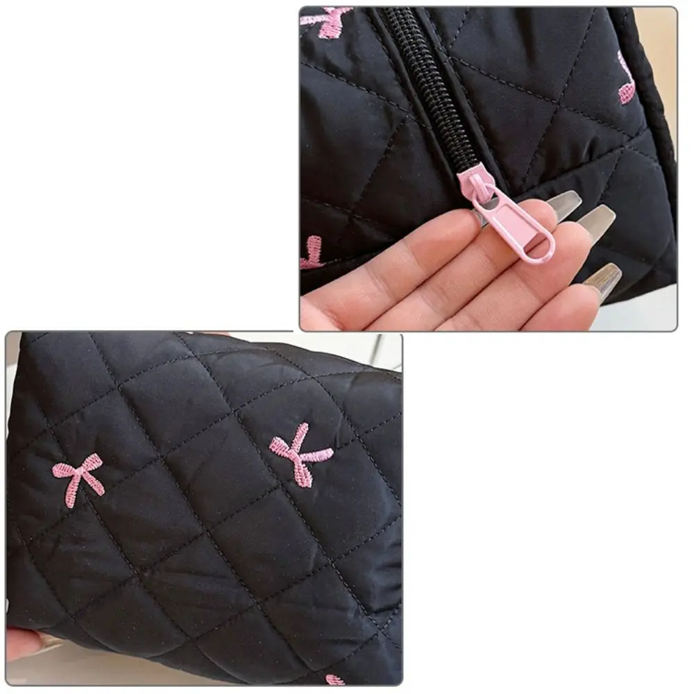 

Casual Bowknot Cosmetic Bag Zipper High-capacity Makeup Bag Pencil Case Travel