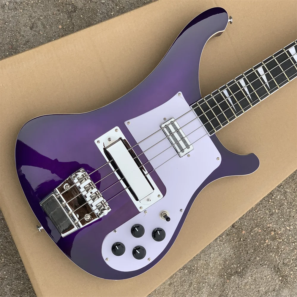 

In Stock Custom 4 Strings 4003 Bass 24 Fret Sea Purple Mono Stereo Output ric 4003 Triangle Inalys China Electric Guitar bass