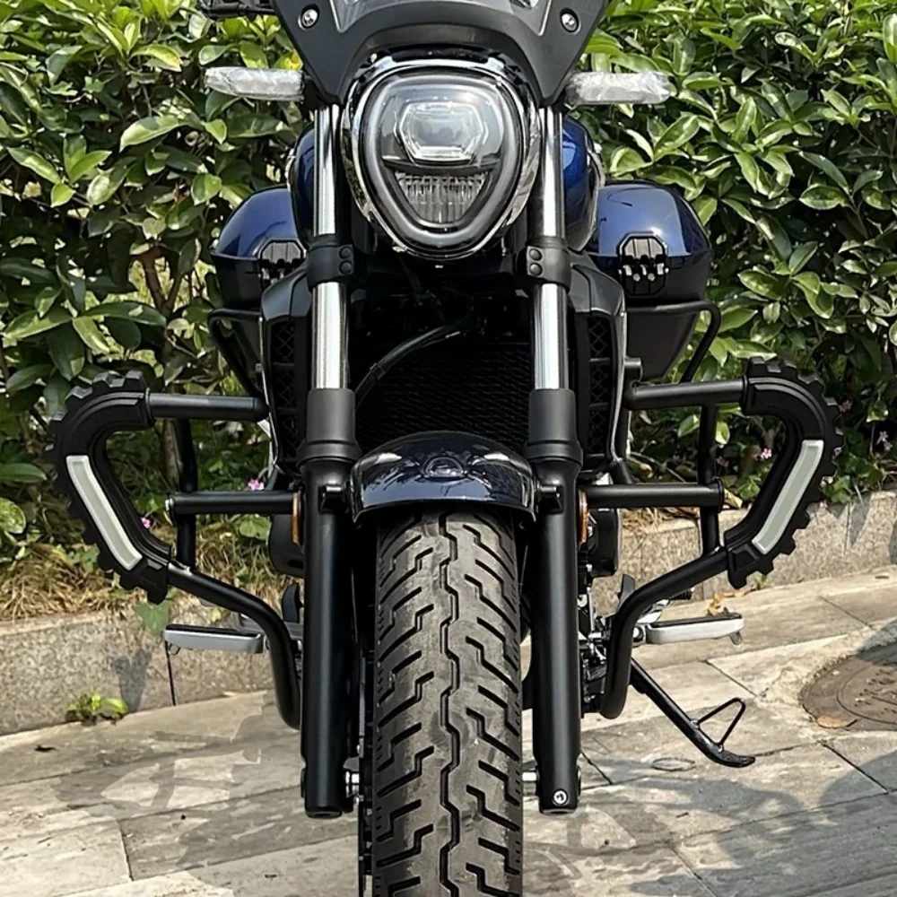 ل Haojue TR300 tr300plus دراجة نارية الجبهة الحرس بار مكافحة السقوط بار الكربون الصلب سماكة توسيع شريط حماية تعديل