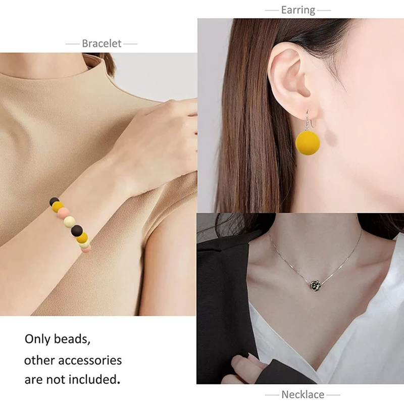 92 قطعة سلسلة المفاتيح سيليكون الخرز DIY سيليكون الخرز مضلع ستار حبة سوار صنع عدة