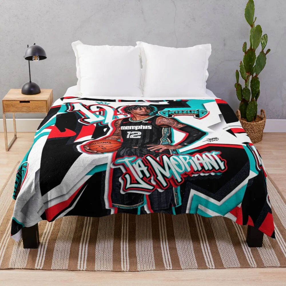

Ja Morant Grizzlies Throw Blanket For Decorative Sofa Thins Softest Blankets