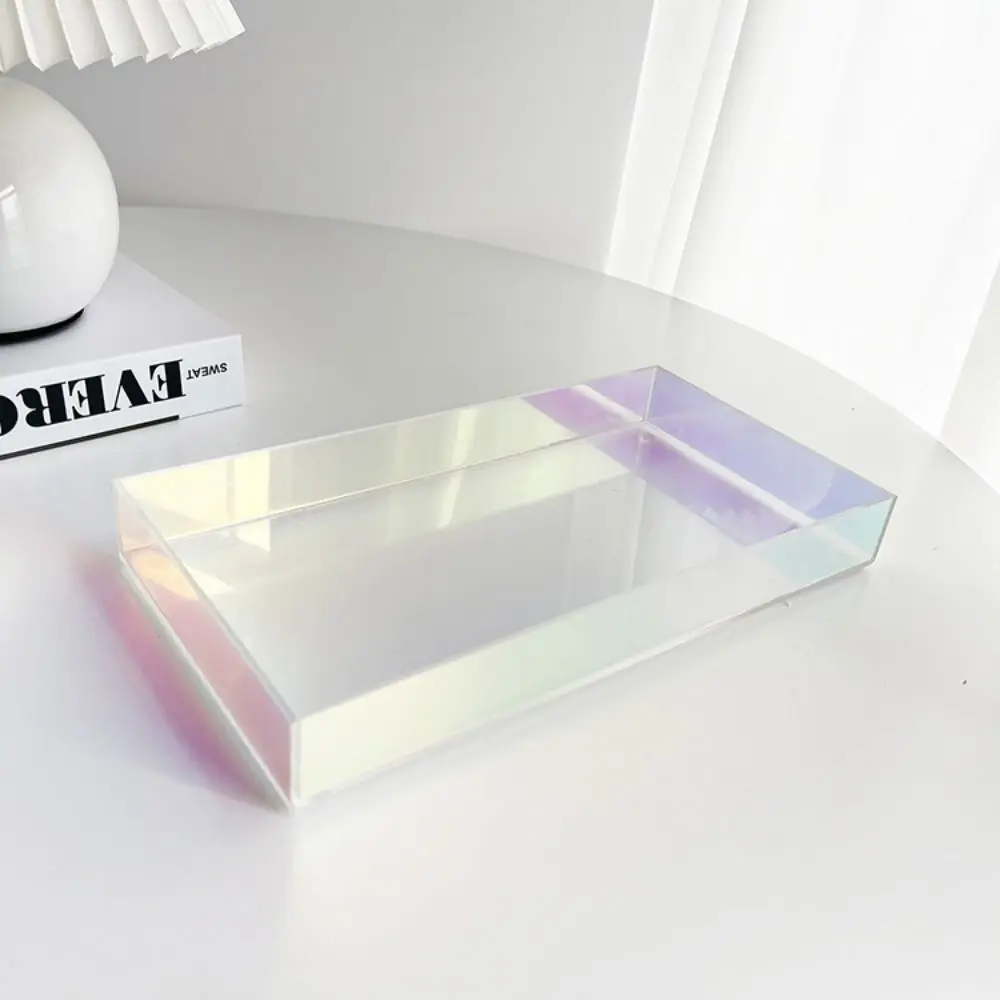 

Colorful Transparent Acrylic Serving Tray Nordic Rectangular Cosmetics Storage Tray Household Reusable Vanity Drawer Organizer