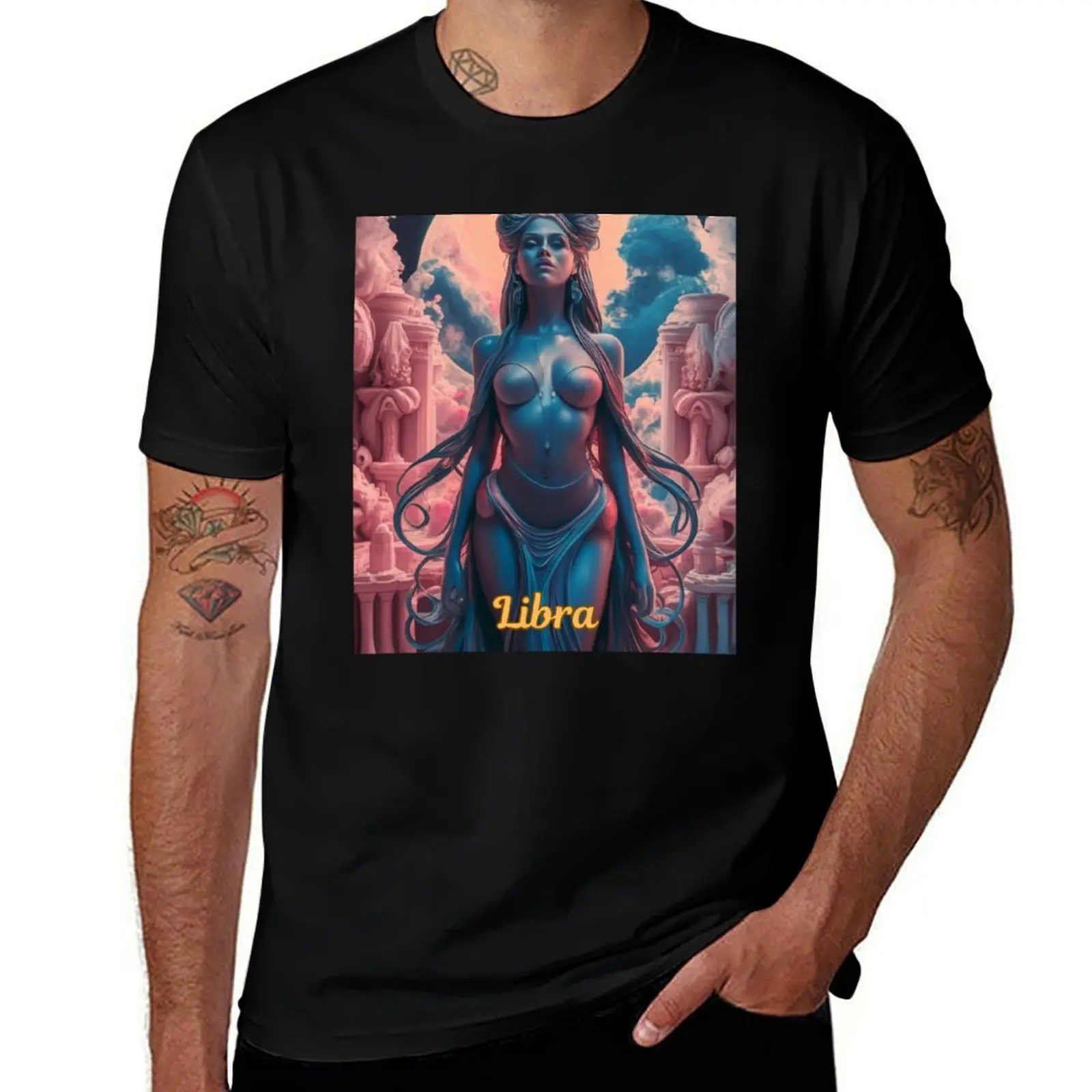 Libra Zodiac, whimsical lady, celestial woman T-Shirt Short sleeve tee boys animal print mens graphic t-shirts big and tall