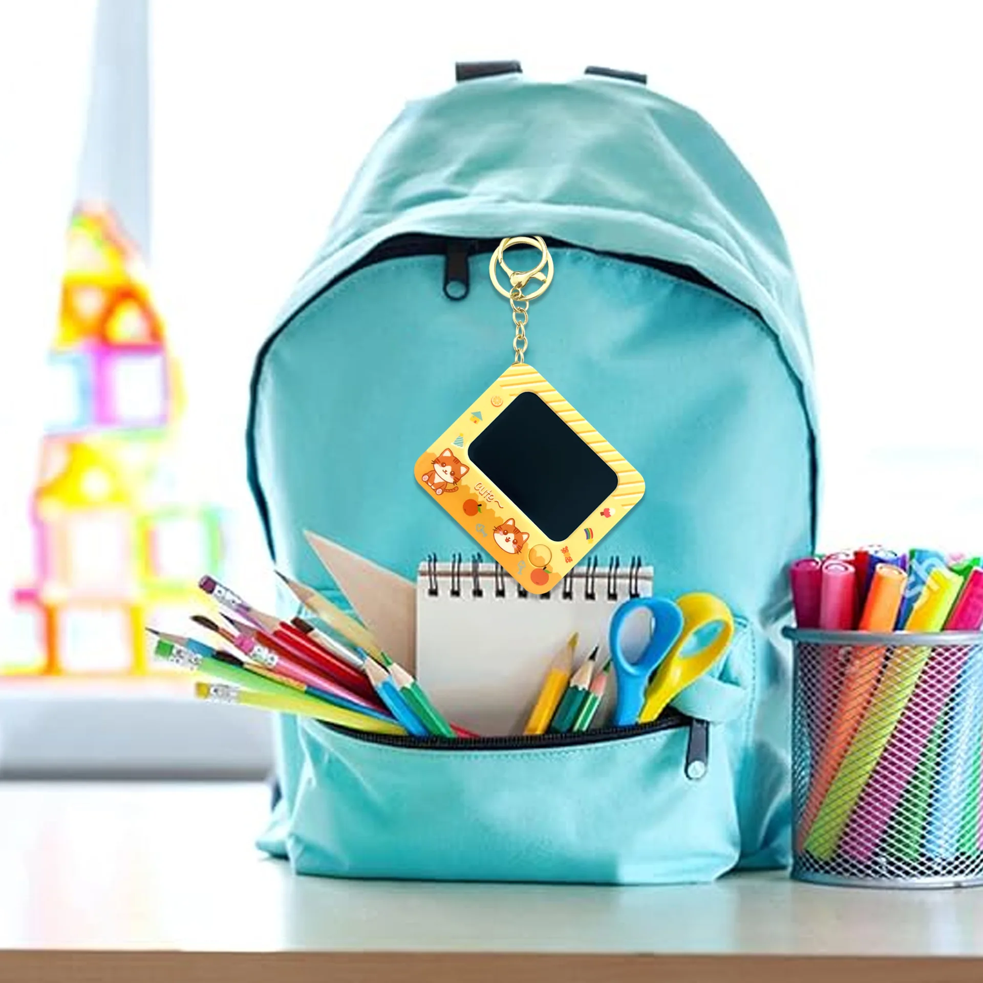 Simpatico tavolo da scrittura LCD con ciondolo chiave, tavolo da disegno per cartoni animati, tavolo da disegno elettronico, una chiave per pulire lo schermo, regalo creativo