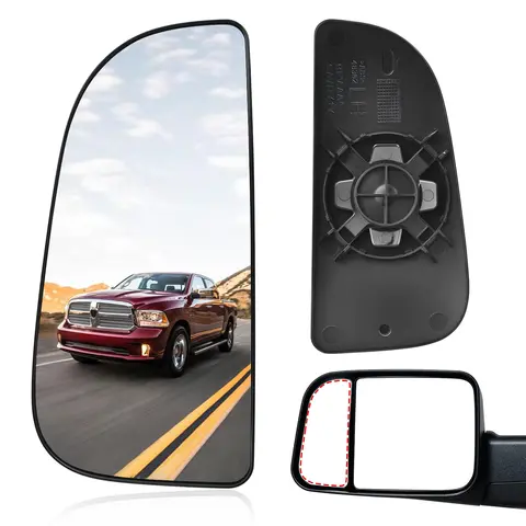 Left Right Side Lower Tow Mirror Glass for Dodge Ram 1500 2500 3500 4500 5500 Truck 2010-2018 68067730AA 68067731AA