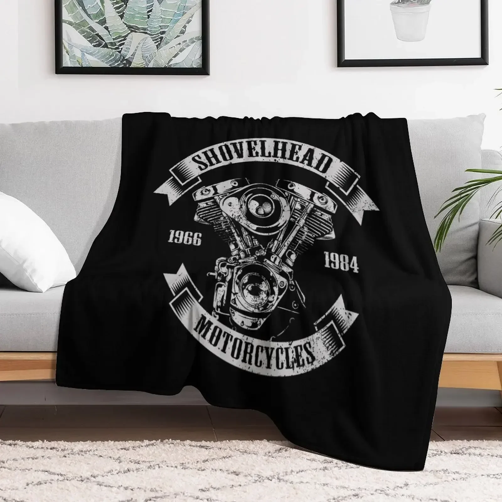 Shovelhead Engine Throw Blanket Soft Plush Plaid Fashion Sofas wednesday Thermals For Travel Blankets