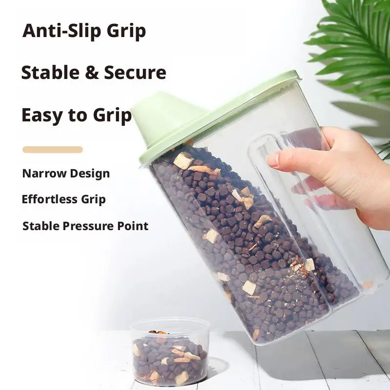 1.9L/2.5LHousehold Kitchen Grain Storage Box With Measuring Lid Transparent Moisture-Proof For Food Storage Box