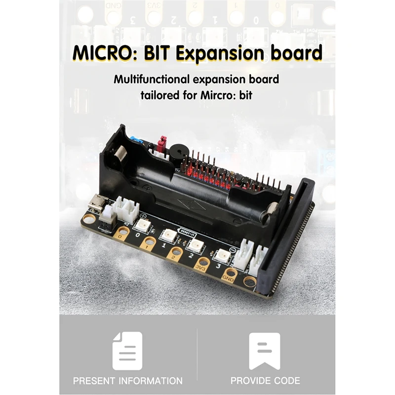 Extension Board For Micro:Bit V2.0 Support 8 Servos And 4 DC Motors With Onboard Infrared Receiver And 4 RGB Lights