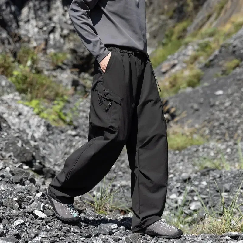 Mountain Waterproof Track Pants Men Women Loose Casual Multi-pocket Straight Outdoor Hiking Cargo Pants Unisex Trousers