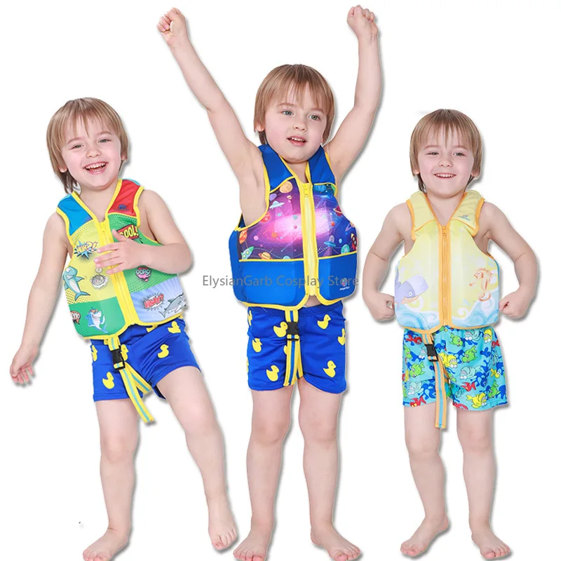 

Cartoon Swim Float Vest Sleeveless Foam Jacket for Learning Swimming Buoyancy Swimsuit Shark Crocodile Cosplay Costume 2-6Y