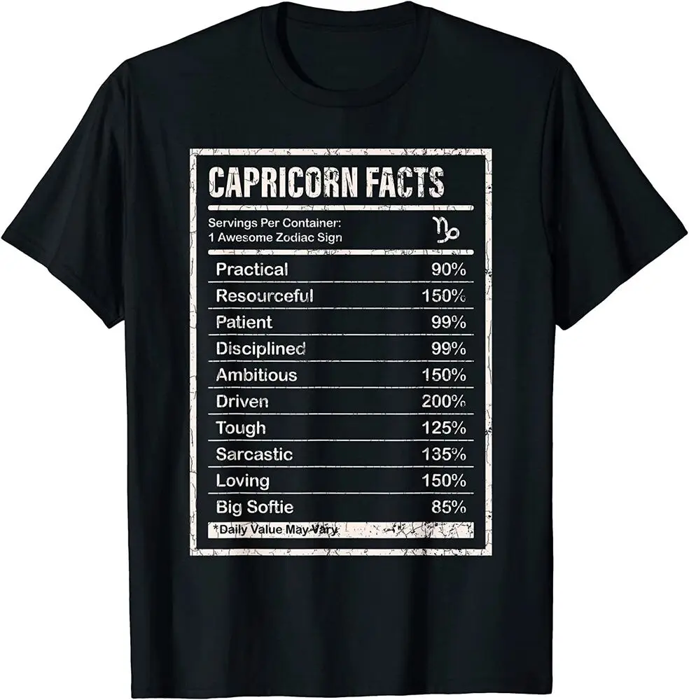 Capricorn Facts Apparel For Men And Women Funny Zodiac Gift T-Shirt  Tees High Quality 100%Cotton Short Sleeve