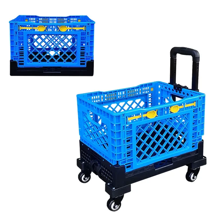 Multi-function Portable Universal Wheels Detachable Folding Shopping Trolley Cart With Telescoping Handle