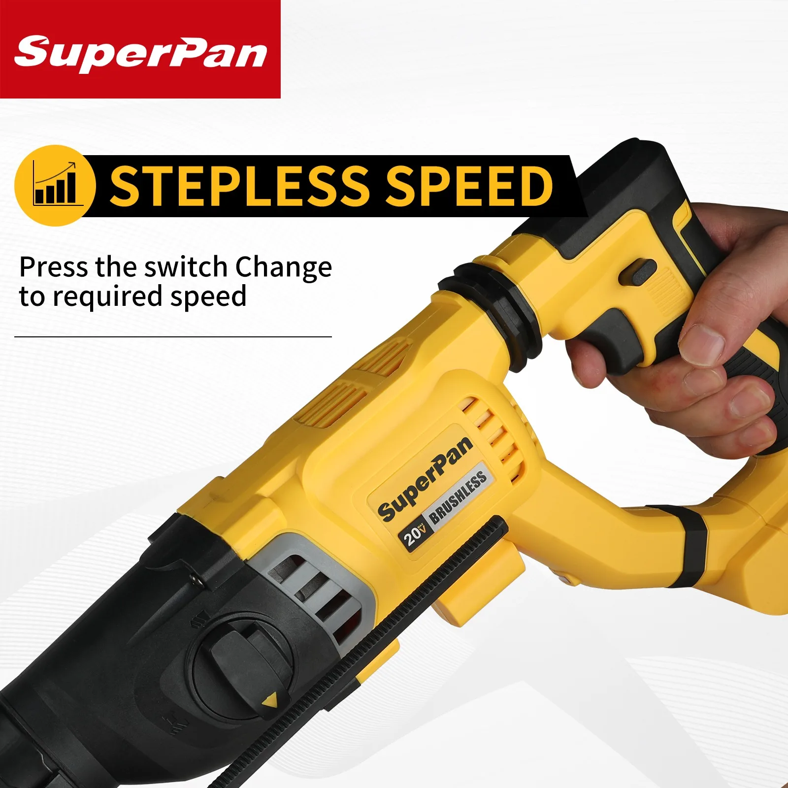 

Superpan SP263 Wireless High-Power Lithium Electric Hammer Jackhammer,Works with DeWalt 20V Battery for Concrete Demolition