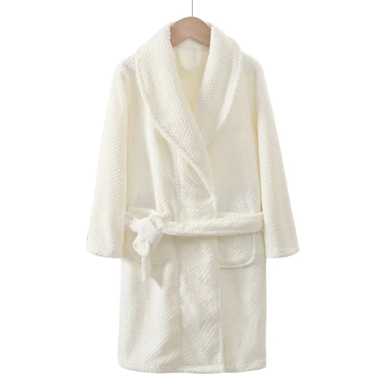 Winter Flannel Thick Robes Towel Pajamas Gown Mom Dad Family Home Clothes Boys Girls Bathrobes