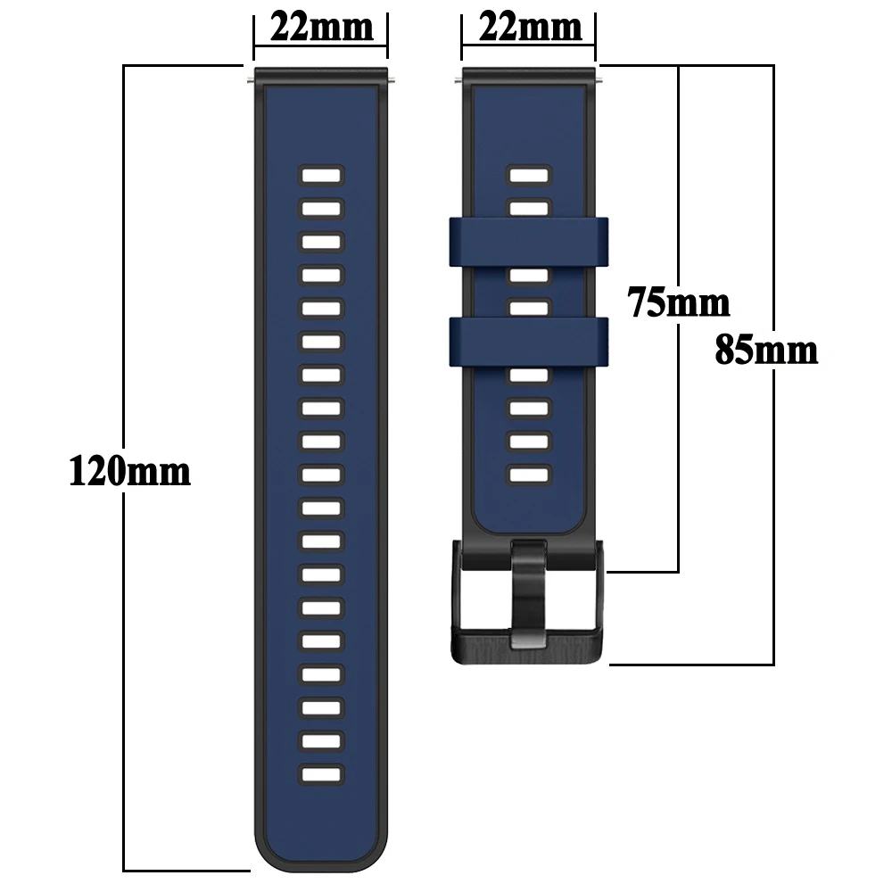 22mm Silicone Band For Huawei Watch GT5 GT4 GT3 46mm Sport Strap Watchband For Huawei Watch 4 GT5 GT3 GT2 Pro Wristband Bracelet