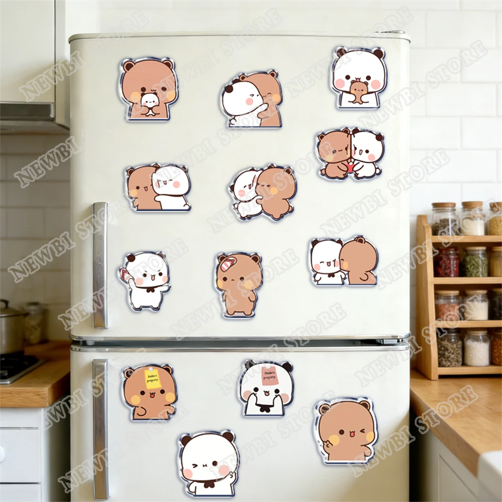 Lovely Bubu Dudu Couple Bear Panda Fridge Magnets Yier Magnetic Stickers for Kitchen Doors Car Home Decor Unique Lovers Gifts