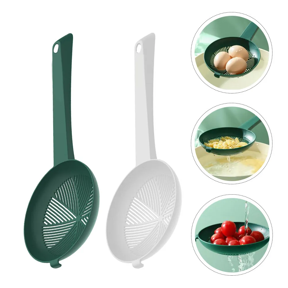 

2Pcs Slotted Spoon Heat-Resistant Handle Kitchen Colander Spoon for Frying Pasta Strainer Food Serving Kitchen Gadget