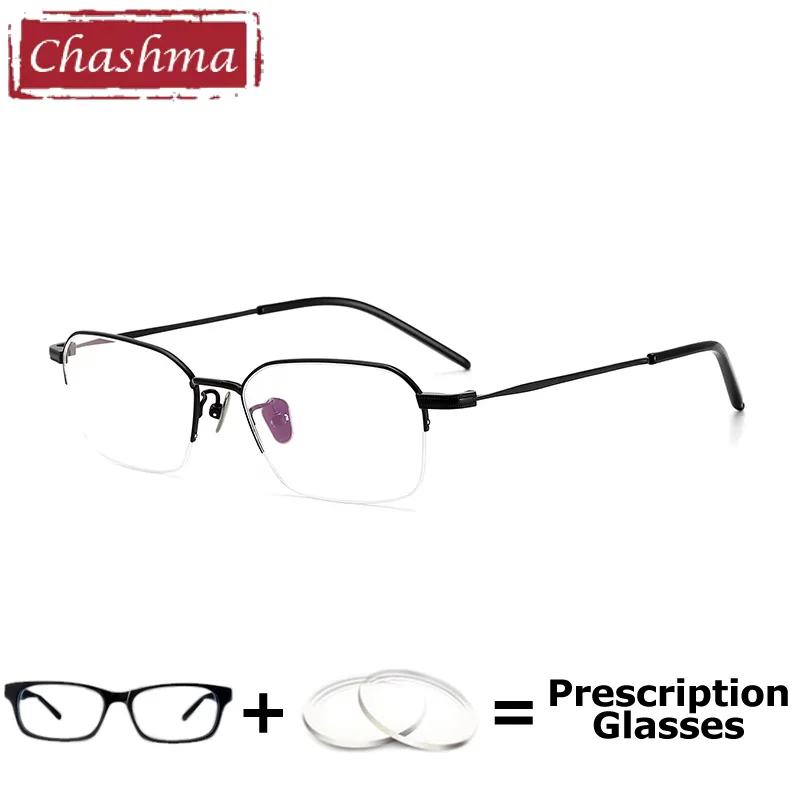 Chashma ผู้หญิงแฟชั่นกึ่งขอบแว่นตา Prescription Ready แว่นตาผู้ชาย Elegant กรอบน้ําหนักเบายืดหยุ่นแว่นตา