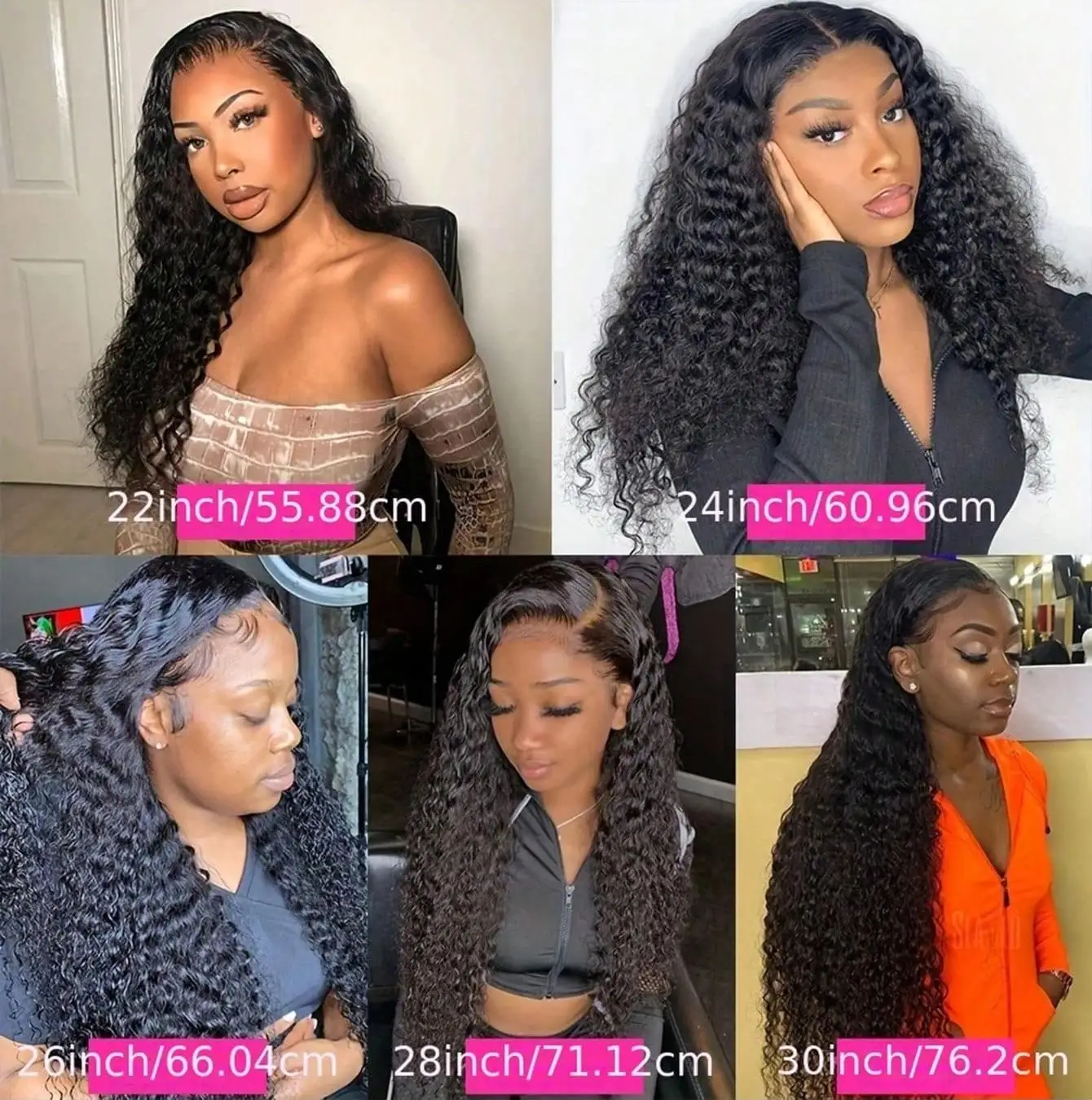 250 밀도 HD 13X6 투명 딥 웨이브 컬리 레이스 프론탈 가발 40 42 인치 13X4 레이스 프론트 인모 가발 여성용