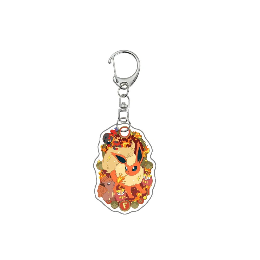 Pokemon Anime Eevee Umbreon Jolteon Leafeon Sylveon Glaceon Flareon Vaporeon Espeon Cartoon Acrylic Keychain Pendant Decoration