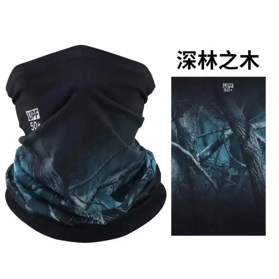

UPF 50+ Sun Protection Neck Gaiter Face Cover Cycling Fishing Scarf Ice Silk Unisex