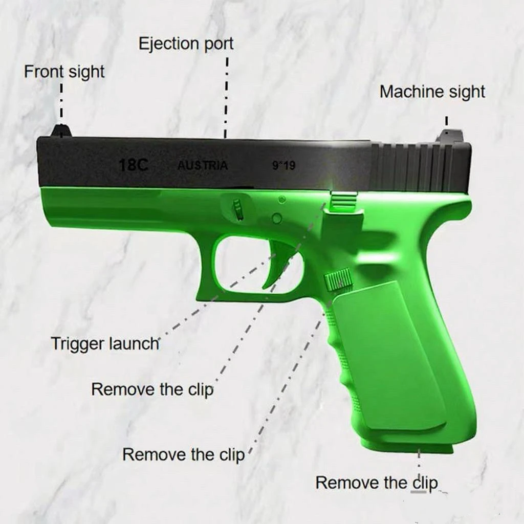 G18 Automatic Shell Ejection Soft Bullet Toy Gun G17 Airsoft Pistol Armas Children CS Shooting  Gun Toy for Boys