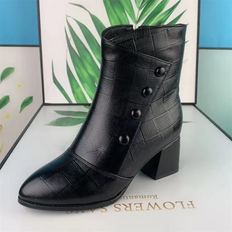 Chunky chelsea boots para mulheres, saltos altos, botins, sapatos de grife, sexy, tamanho grande, marca, novo, 2024