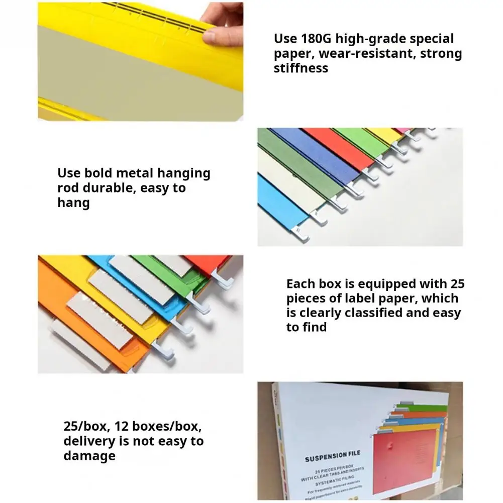 Dossiers de Fichiers avec Onglets d'Évaluation de Documents, Identification Facile, Tableau à réinitialisation Assressenti, Organisation de Documents, 20 Pièces