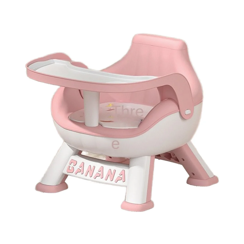 

Портативный прочный обеденный стул для малышей, мягкая подушка для сидения со столом, детский стул со свистком для кормления