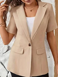 Women Spring Summer Thin Short Sleeve Suit 2024 New Office Lady Solid Casual Elegant Suit Workwear Outfits Female On Sales