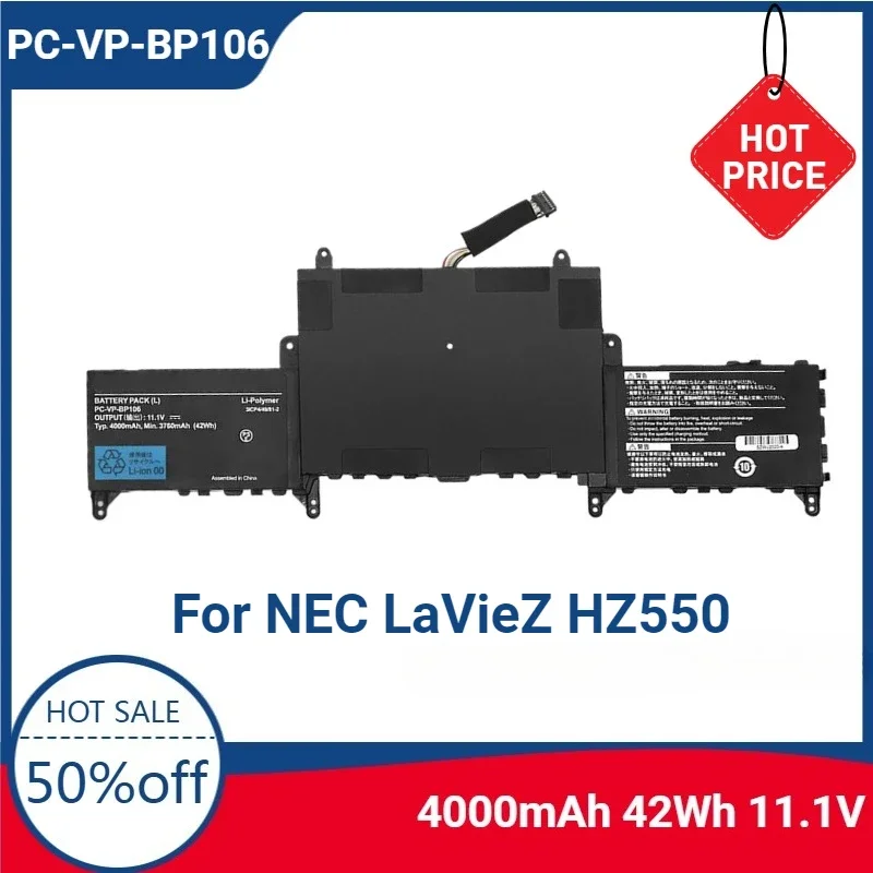 4000mAH 42Wh 11.1V PC-VP-BP106 Laptop Battery for NEC LaVieZ HZ550 HZ750 186Y3AZ  PC-GL 186Y3AZ  Notebook  Accessory