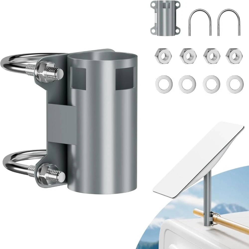 Universal Mount U-Bracket for StarLink V2 Dish Roof RV Railing To Pipe 30-50mm Bracket Adapter for Starlink Gen 2 Accessories