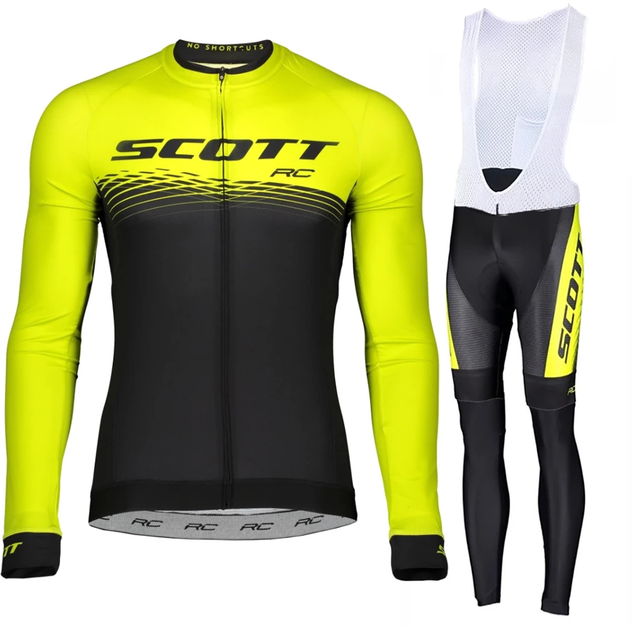 SCOTT Men\'s Cycling Clothing Clothes Long Sleeve Man Maillot Jersey Leg Set Bicycle Sleve Breathable Mtb Pants Bib Automn Autumn