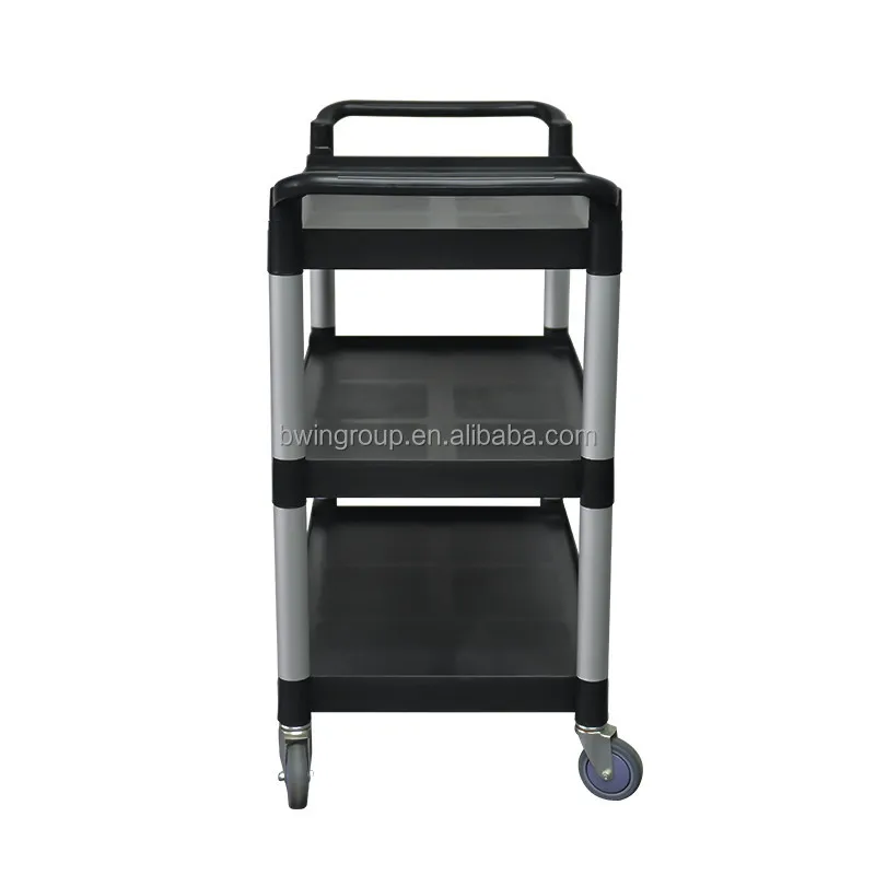 Commercial Hotel Restaurant Kitchen Equipment Third Floor Dining Cart 3 Tier Plastic Service Cart Food Trolley