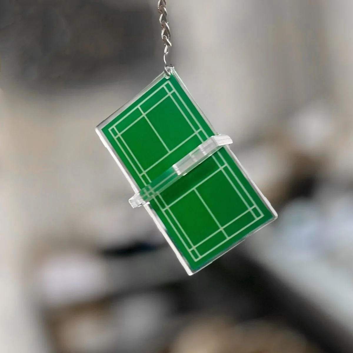 New Acrylic Badminton Tennis Keychain Double Sided Mini 3D Sports Keyring Bag Pendant Table Tennis Car Key Chains Souvenir Gift