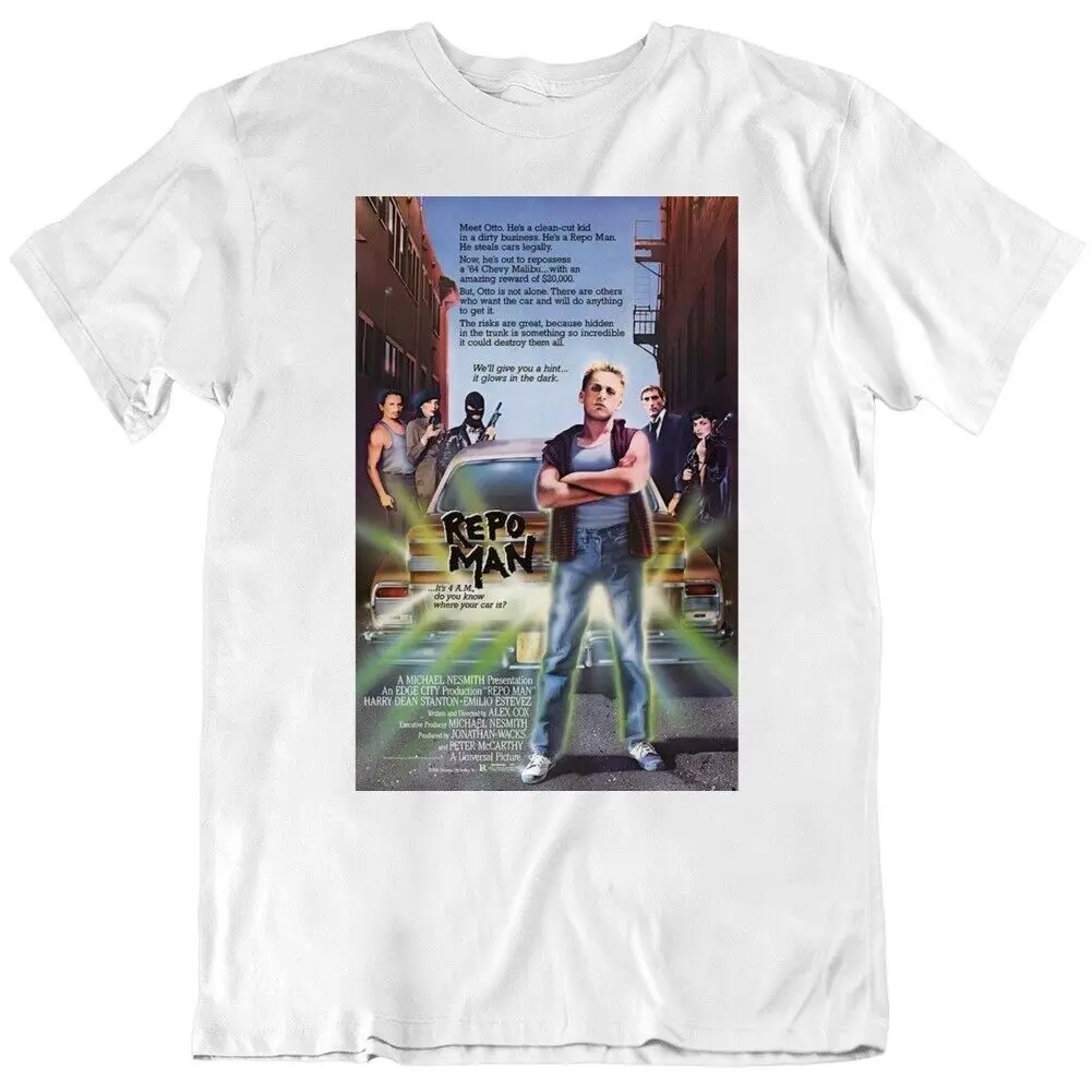 Repo Man 1984 cartel de película camiseta para fanáticos