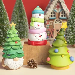 Snowman Christmas Tree Elf Candle Silicone Mold Christmas Dwarf Dog Cat Candle Mold DIY Handmade Aromatherapy Gypsum Mould
